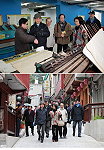 經濟部長施顏祥一行參訪馬祖故事館及鐵板生活商圈。(圖:曹以鋒提供)