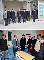 (上圖)福州市副市長楊益民一行考察北竿三通設施。(圖/文:陳鵬雄);(下圖)福州市交流團特別安排參觀縣立醫院新建醫療大樓,副市長楊益民直說很棒,尤其是乾淨寬敞的病房設備。(圖/文:曹重偉)
