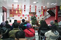 劉指揮官向在座官兵及家屬、親友們祝賀新年快樂。(圖/文:林易叡)