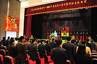 　北區司令部連江縣後備服務中心舉辦民國百年後備軍人晉任暨幹部表揚典禮，由後備司令部參謀長林芳璇將軍來馬主持。（圖／文：曹重偉）