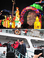 載著滿滿馬祖鄉親的祝福,「臺馬輪」再次駛進馬尾港,也是地區首次大規模組團赴對岸參加兩馬同春鬧元宵活動;今年馬祖燈區集中展示馬祖的風土人情,規模是歷屆之最。(圖/文:曹重偉)