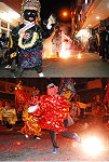 東引鄉「十八暝」遊燈遶境活動,神偶在炮火中盡情跳躍,整個南澳地區為之沸騰。(圖/文:陳其敏)