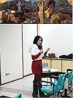高更名畫展作品,藝術史專家方秀雲邀請來馬演講,與鄉親暢談高更的作品還有生平。