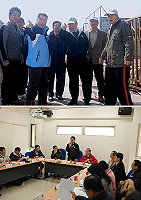 經濟部水利署長楊偉甫昨天訪馬了解東引缺水情況及視察水利建設並視察南竿三期海水淡化廠。(圖/文:陳其敏、邱竟瑋)