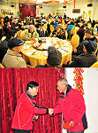 　縣長楊綏生出席參加農民節慶祝大會，鼓勵農民轉型，一起讓馬祖發展成「有機無毒島」，也代表縣府致贈加菜金給農會，由陳書康代表接受。（圖／文：曹重偉）