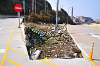 　珠山電廠周圍道路單行道措施已步上軌道，交通局規劃在清水往珠螺道路入口處空地設置迴轉區（如圖），以便利珠螺方向來車能順利迴轉至珠山電廠入口前。（圖／文：曹重偉）