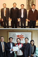 為東引第二屆高粱酒節及路跑活動熱身,15日東引鄉長馮印樂此次特地準備東引特產陳年高粱酒當作伴手禮,致贈總統府秘書長吳錦霖及體委會主委戴瑕齡,展現馬祖人的熱情。(圖:立委曹爾忠國會辦公室提供)