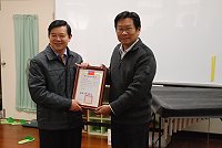 馬祖兒童合唱團昨天舉行成軍後首次團練, 縣長楊綏生前往授證。(圖/文:邱竟瑋)