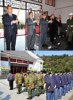 　建國百年春祭大典擴大舉辦，由指揮官羅際琴主祭，縣長楊綏生、立委曹爾忠、議長陳貴忠等人陪祭，現場全體來賓及官兵共同向國軍先烈英靈致敬。（圖／文：曹重偉）