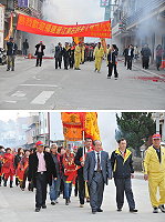 福建省晉江市許夫人宮一行四十六人組成祝壽團,今天上午參加水部尚書公府799壽誕大典。(圖/文:陳鵬雄)