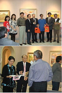 彰化員青藝術協會昨天在彰化縣政府文化局三樓展覽室舉辦「2011婆娑列嶼、百年馬祖百景書畫展」開幕式,上百幅馬祖南、北竿美景躍然畫紙,文化局長曹以雄受邀參加,現場也吸引不少民眾參觀。(圖:文化局提供)