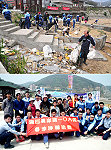 響應世界地球日,清水社區與馬祖海巡尖兵挺身而出,一起用汗水保護自己的家園。(圖/文:曹重偉)