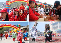 圖一、圖二、圖三東引鄉慶祝天上聖母1052誕辰,舉辦媽祖平安遶境活動,軍民熱情參與。(圖/文:陳其敏)