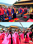 媽祖1052聖誕祭祀大典隆重登場,由縣長楊綏生擔任主祭,仿古禮進行的盛大場面及八佾舞都相當吸引遊客的好奇目光。(圖/文:曹重偉)