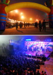 東引鄉天后宮慶祝媽祖誕辰,吸引千餘名軍民到場參加園遊會及觀看樂團表演。(圖/文:陳其敏)