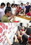 馬祖藝術工作者陳治旭在台灣講授剪紙花。(圖:臺南市社區大學網站)