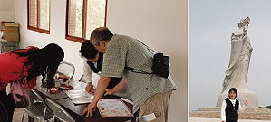 馬港社區發展協會結合志工與多元就業人力,今年推出媽祖巨神像導覽服務。(圖/文:邱竟瑋)