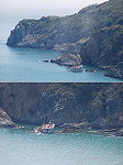 大陸福建長海26號砂石船因為濃霧關係,在西引清水澳觸礁擱淺。(圖/文:陳其敏)