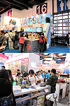 2011台北國際觀光博覽會昨起於台北世貿熱鬧登場,縣府特別跨海參加,並以「卡蹓馬祖衝島行」及當下最夯的軍教意境主題吸引遊客注意。(圖:縣府觀光局提供)