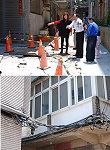 台電正進行介壽村電路地下化工程,要讓人口稠密的介壽村村容更美麗、用電更安全,處長蔡欽堂在昨天一放晴就偕同施工廠商跟村長曹容華進行會勘,要求廠商開始進行已經完成管線埋設的路面回填工作。(圖/文:劉秋月)