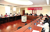 　對岸福建省旅遊局副局長陳揚標與廈門旅遊業特別與縣府相關單位及民間同業召開交流座談會。（圖／文：曹重偉）