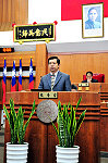 　連江縣議會第五屆第三次定期大會昨正式開議，由縣長楊綏生進行縣府施政報告暨說明。（圖／文：曹重偉）