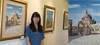 馬中林姿吟舉辦人生第一場繪畫個展,芙蓉海畫會與家長同表慶賀。(圖:芙蓉海畫會提供)