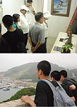 南山高中男子籃球隊昨天參訪枕戈待旦園區,欣賞「紅喜彩樂•琴飛藝合」展覽的多元作品,同時也登頂遠眺,一覽馬祖的壯麗風光。(圖/文:邱竟瑋)