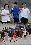 「百年風華、醉愛北疆」路跑活動,體委會主委戴遐齡與東引軍民齊跑。(圖/文:陳其敏)