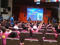 全縣小五生結束5天4夜新北市「英速魔法學院」遊學服務,昨8日上午舉行結業式。(圖:連江縣政府教育局提供)