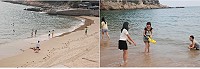 　來鐵板沙灘放暑假，戲水樂逍遙。（圖／文：邱竟瑋）