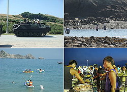西莒地區花蛤節海灘沙雕及潮間帶人潮遍佈,大夥玩得不亦樂乎。(圖/文:陳樂團)。莒光海洋花蛤節第二梯次獨木舟、裝甲車體驗,遊客大呼過癮。(圖:莒光鄉公所、引號整合行銷顧問公司提供)