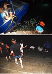 中柱港夜間撈鰮,是東引近來最夯的全民活動。(圖/文:陳其敏)