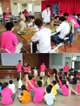 台北醫學大學社會醫療服務隊義診活動移師南竿,吸引許多年長鄉親陸續前往看診;同時間在校生們也於介壽國中小舉辦衛生教育活動,現場互動良好。(圖/文:曹重偉)