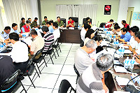 　今年首個會影響馬祖的颱風「南瑪都」來襲，縣府昨天上午召開防颱救災會報，地區前天下午開始就明顯感受到颱風的威力。（圖／文：曹重偉） 