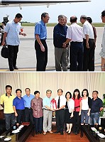 交通部長毛治國抵馬進行業務視導,指示離島交通船加速辦理,另縣長楊綏生及立委曹爾忠不滿民航局設定北竿僅朝3C類儀器跑道(1500公尺)之目標發展,未完成評估就限定改善目標,無助馬祖未來發展;下圖拜會議會並與縣長、立委及議長陳貴忠、議員們交換意見。(圖/文:劉秋月)