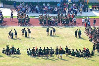 　陸軍東引地區指揮部慶祝「九九隊慶」，現場氣氛「強強滾」。（圖／文：陳其敏）