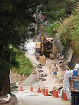 　東引樂華村單行道配合施工封閉，鄉公所籲請人車配合。（圖／文：陳其敏）