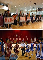 100年連江縣國民中小學校際運動會昨天南竿體育館登場,縣內各國中小九校師生大會師!副縣長林星寶勉勵選手勝不驕、敗不餒,以平常心表現最好的成績。(圖/文:劉秋月)