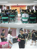 連江縣家庭暴力暨性侵害防治講座,北指部弟兄專心聆聽講座。(圖/文:傅仲賢)