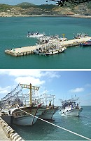 海象惡劣,東引中柱港迎來多艘台灣漁船進港避風。(圖/文:陳其敏)