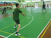 　東引鄉戒菸盃羽球賽，軍民皆派出精銳好手應戰。（圖／文：陳其敏）