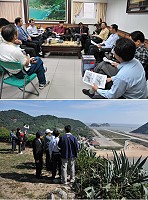 民航局昨天邀台灣世曦公司及連江縣政府等單位,針對北竿機場擴建改善對周邊山丘及軍事據點影響進行現勘及討論。(圖/文:陳鵬雄)