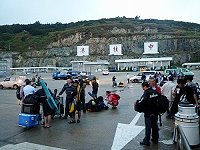 　國慶連假海路順暢，旅客搭乘臺馬輪進出東引很方便。（圖／文：陳其敏）