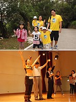 　由教育部與連江縣政府教育局家庭教育中心舉辦的「與愛同行，快樂走一走」活動，昨天上午南竿體育館登場，近三十位夫妻溫馨共舞，地檢署也到場宣導清廉與公正的選舉。（圖／文：邱竟瑋）
