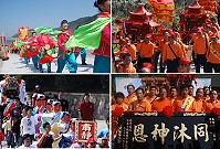 大陸福州鱔溪祖廟白馬王金身駕臨東引境,遶境隊伍綿延數百公尺,熱鬧非凡。(圖/文:陳其敏)