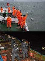 　行政院海岸巡防署海洋巡防總局馬祖海巡隊連2日強制拆除非法定置網，明確宣示海權。（圖：馬祖海巡隊提供）