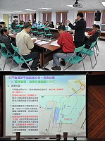 　縣府工務局在北竿召開白沙浮動碼頭興建工程說明會。（圖／文：陳鵬雄）