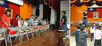 　由縣府文化局舉辦的非洲鼓教學活動今年二次登場，大小學員熱情揮灑中。（圖／文：邱竟瑋）