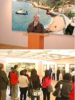 今年民俗文物館最後一場展覽,也是曹楷智八年來首度在民俗文物館展出,畫風和往年的不羈相比略有改變。(圖/文:邱竟瑋)
